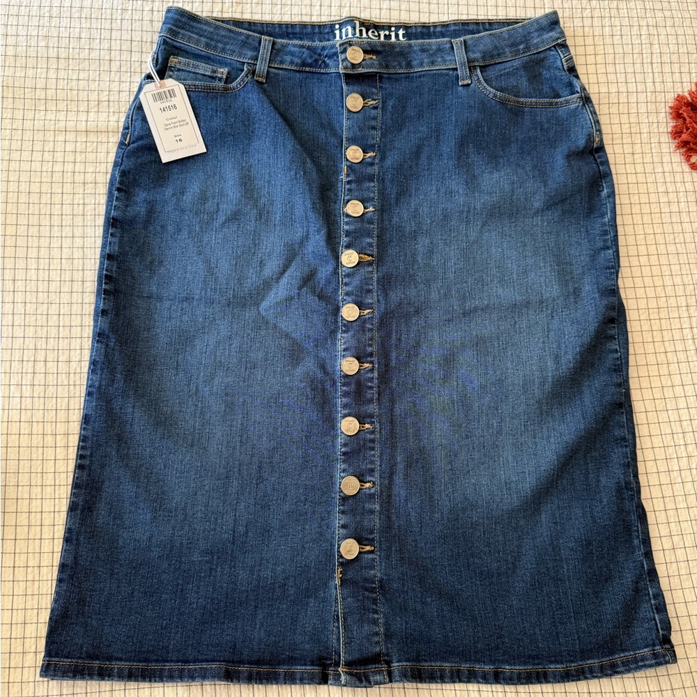 Inherit clothing company NWT Zana button front midi skirt